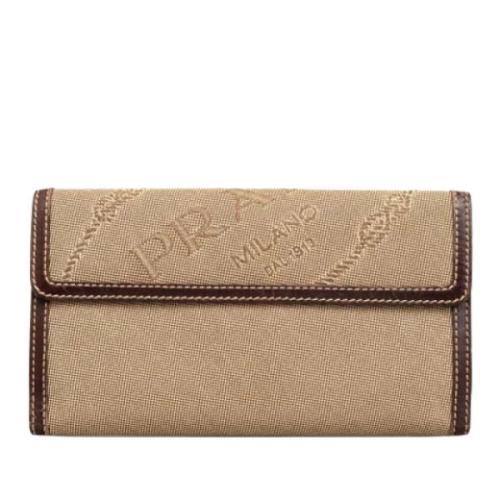 Pre-owned Canvas wallets Prada Vintage , Beige , Dames