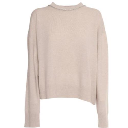 Elegante Sweaters Collectie Fabiana Filippi , Beige , Dames