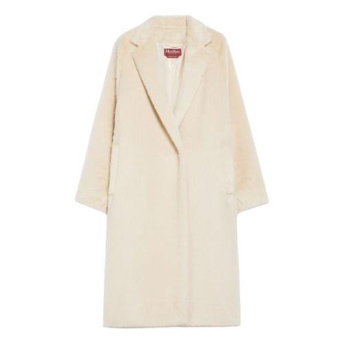 Alpaca Suri Midi Coat Max Mara Studio , Beige , Dames