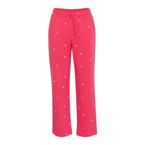 Relaxte Sweatpants met Geborduurde Harten Saint Tropez , Pink , Dames