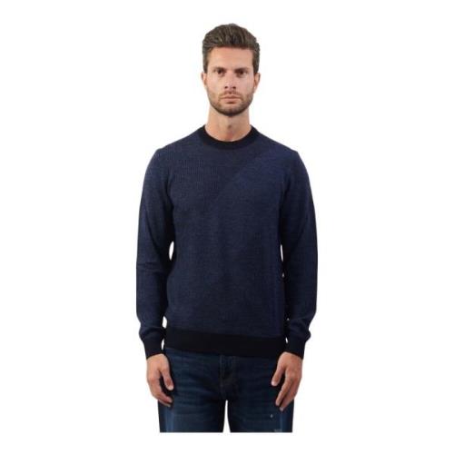 Jacquard Bicolor Sweater Boss , Blue , Heren