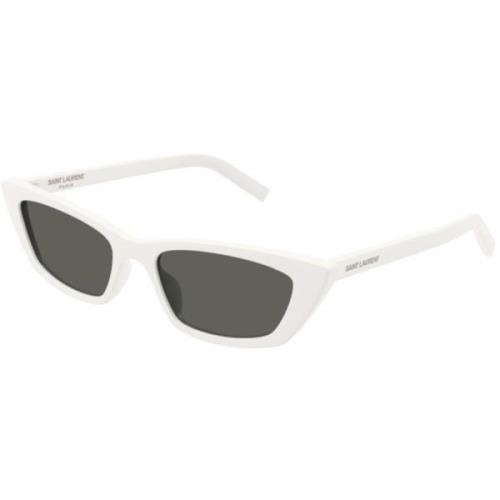 Stijlvolle Zwarte Zonnebril Saint Laurent , White , Unisex