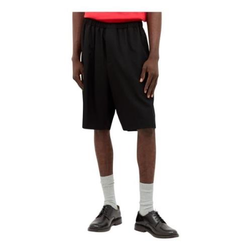 Wollen Trekkoord Shorts The Row , Black , Heren