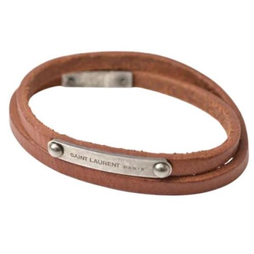 Pre-owned Leather bracelets Yves Saint Laurent Vintage , Brown , Dames