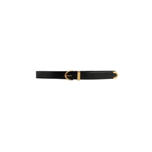 Gouden Skinny Riem Khaite , Black , Dames