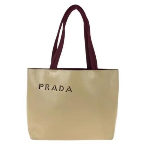 Pre-owned Leather totes Prada Vintage , Beige , Dames