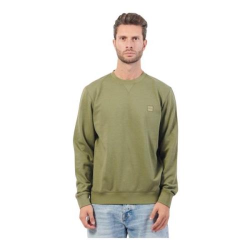 Casual Groene Sweatshirt French Terry Stijl Boss , Green , Heren