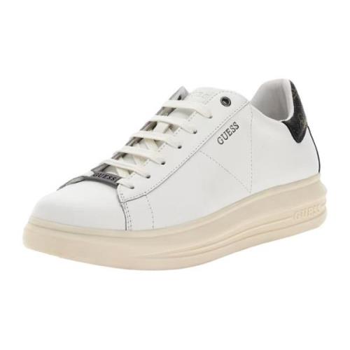 Witte Leren Sneakers Guess , White , Heren