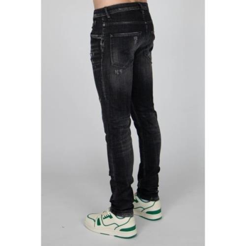 Midnight Ripped Dark Jeans Heren Zwart My Brand , Black , Heren