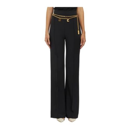 Wijde Palazzo Broek met Riem Elisabetta Franchi , Black , Dames