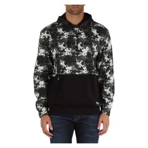 Hoodie van katoen met contrastinzetten Emporio Armani EA7 , Black , He...