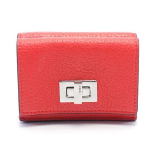 Pre-owned Leather wallets Fendi Vintage , Red , Dames