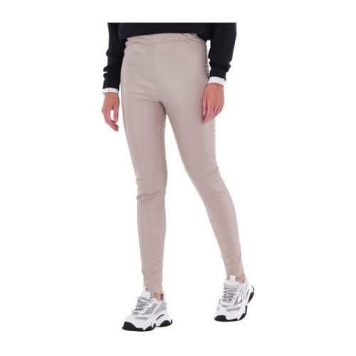 Lederlook Broek Zandkleur Penn&Ink N.Y , Beige , Dames