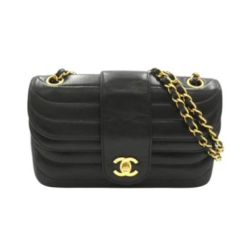 Pre-owned Leather chanel-bags Chanel Vintage , Black , Dames