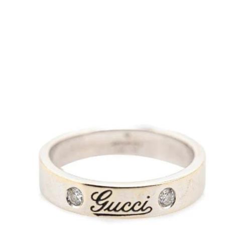 Pre-owned Metal rings Gucci Vintage , White , Dames