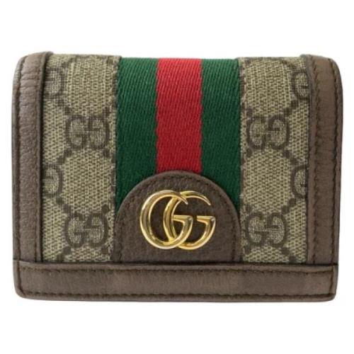 Pre-owned Canvas wallets Gucci Vintage , Beige , Dames