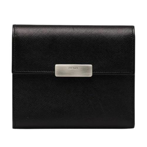 Pre-owned Leather wallets Prada Vintage , Black , Dames