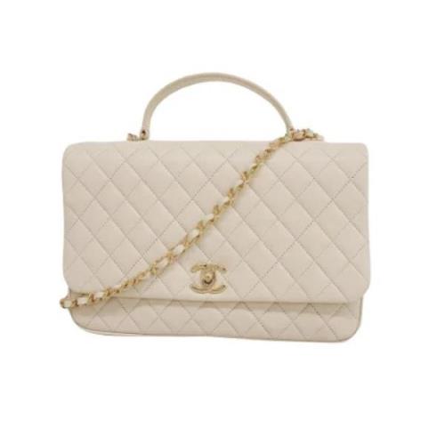 Pre-owned Leather chanel-bags Chanel Vintage , White , Dames