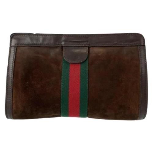 Pre-owned Leather clutches Gucci Vintage , Brown , Heren