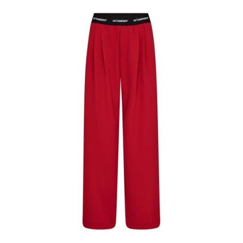 Flame Logo Broek Straight-leg Kwaliteit Co'Couture , Red , Dames