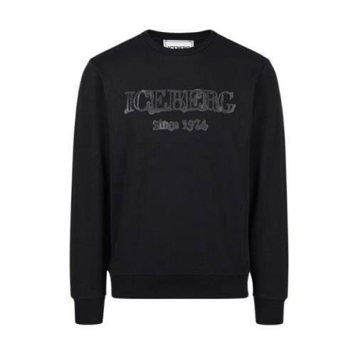 Logo Hoodie Iceberg , Black , Heren