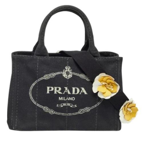 Pre-owned Canvas totes Prada Vintage , Black , Dames