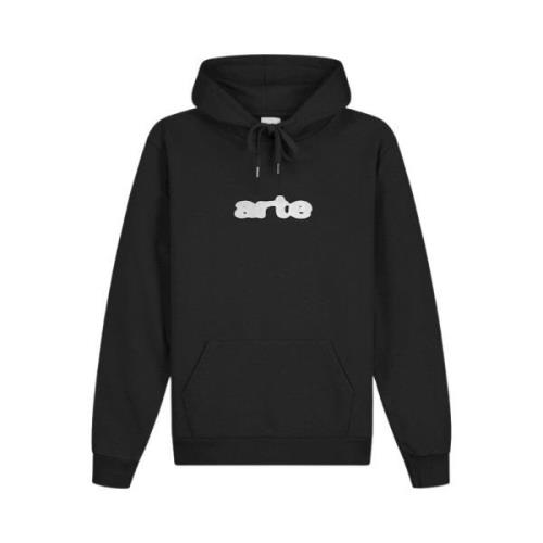 Zwarte hoodie met geborduurd logo Arte Antwerp , Black , Heren