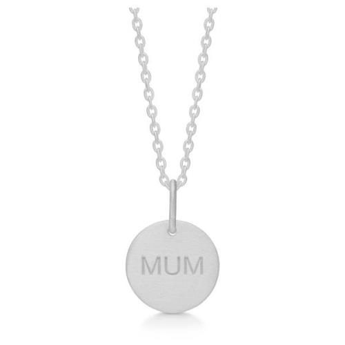 MUM Zilveren Ketting Hanger Tekst Frk. Lisberg , Gray , Dames