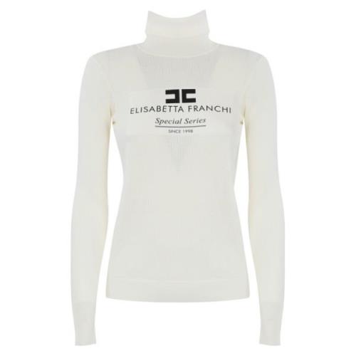 Ivoor trui met hoge hals Elisabetta Franchi , White , Dames