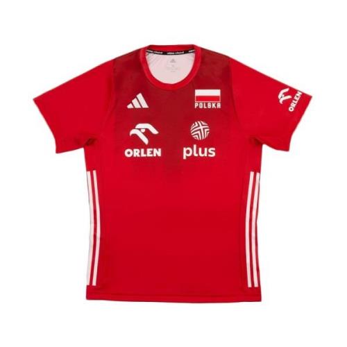 Polen Volleybal Wedstrijdshirt Adidas , Red , Heren