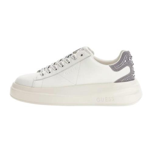 Witte Leren Sneakers met Studs Guess , White , Dames