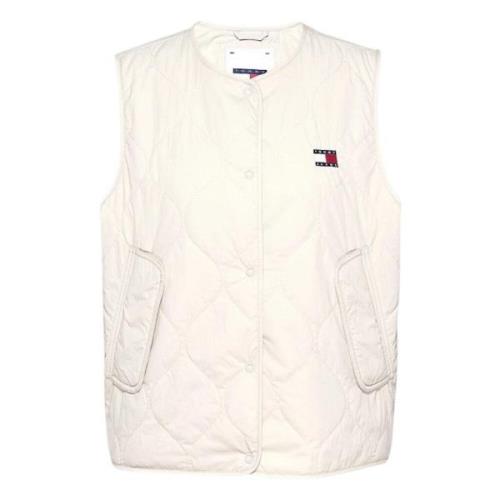 Waterafstotend Gewatteerd Mouwloos Jack Tommy Hilfiger , Beige , Dames