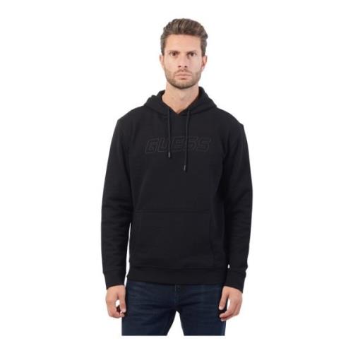 Zwarte hoodie met kangoeroezakken Guess , Black , Heren