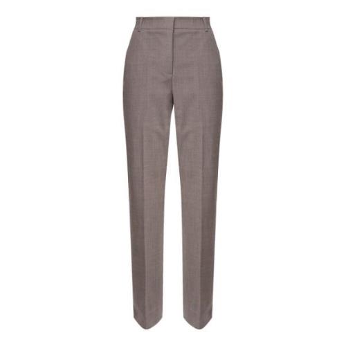 Wollen Hoge Taille Taupe Broek Pinko , Beige , Dames