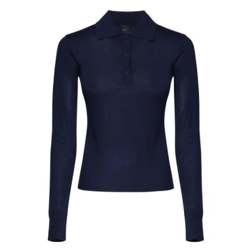 Tricot Sweater Blauw Grijs Lange Mouwen Pinko , Blue , Dames