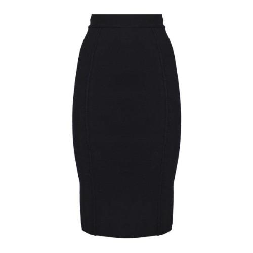 Zwarte Pencil Rok Rits Hoge Taille Pinko , Black , Dames