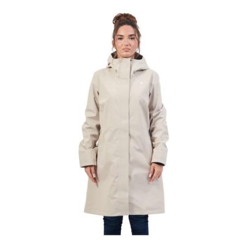 Beige Damesjas Driekwartlengte K-Way , Beige , Dames