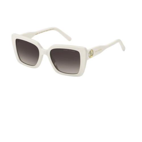 Cirkelvormige zonnebril met J-detail Marc Jacobs , White , Unisex