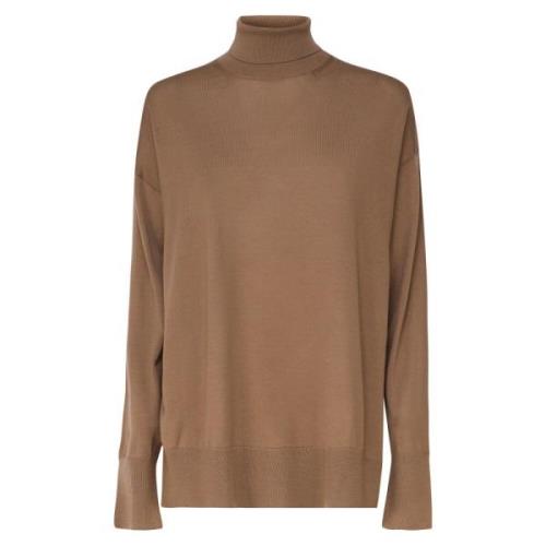 Kameel Wol Polo Hals Trui Max Mara , Brown , Dames