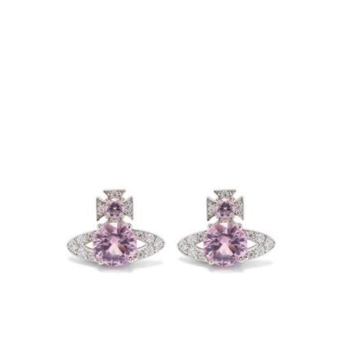 Kristal Orb Stud Oorbellen Vivienne Westwood , Gray , Unisex