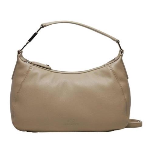 Beige Schoudertas met Logohandvat Armani Exchange , Beige , Dames