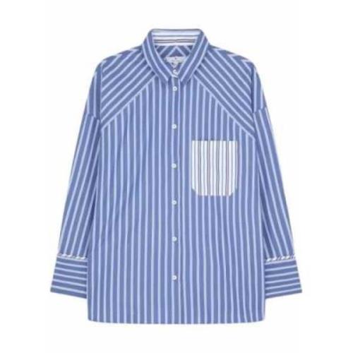 Blauw Wit Gestreept Oversized Katoenen Shirt Paul Smith , Blue , Dames