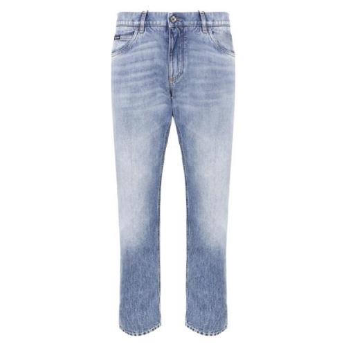 Licht Denim Regular Fit Jeans Dolce & Gabbana , Blue , Heren