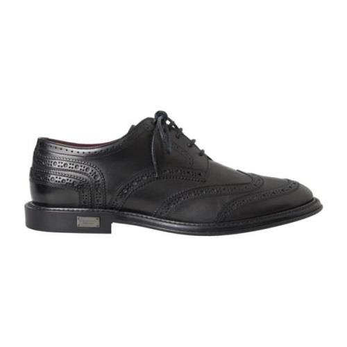 Zwarte Wingtip Oxford Formele Schoenen Dolce & Gabbana , Black , Heren