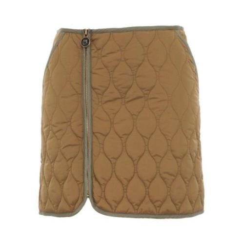 Gewatteerde Nylon Rok met Ritszakken Pinko , Brown , Dames