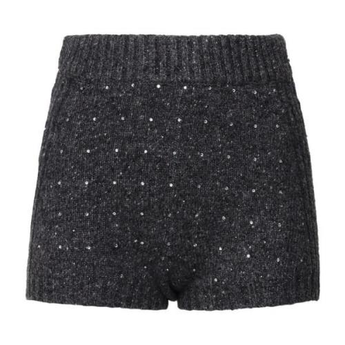 Paillet Hoge Taille Shorts Zwart Grijs Pinko , Black , Dames