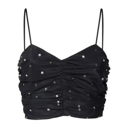 Zwarte Limousine Crop Top met Studs Pinko , Black , Dames