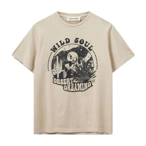 Licht Zand T-shirt met Slimme Print Sofie Schnoor , Beige , Dames