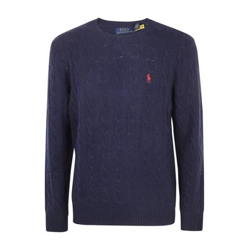 Navy Crew Neck Pullover Sweater Ralph Lauren , Blue , Heren