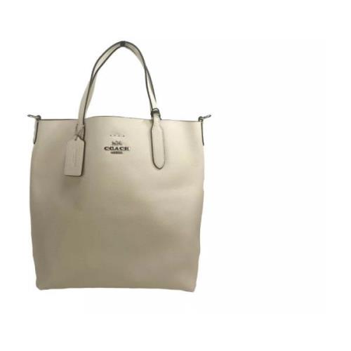 Gekorreld Lederen Kleine Thea Tote Tas Coach , Beige , Dames